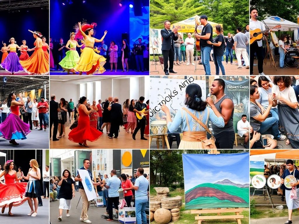 Colaj vibrant de evenimente artistice importante.