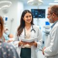 Profesional medical discutând despre reformele din sănătate.